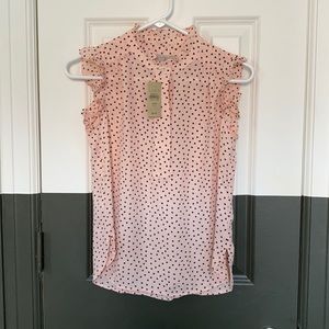 Loft-Pink Heart Sleeveless Henley